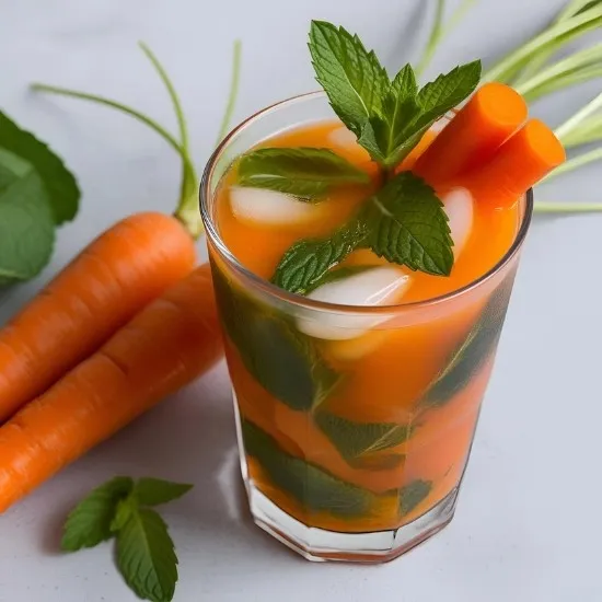 Infusion glacée carotte-menthe